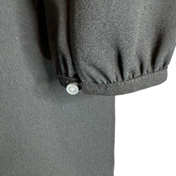 J. Crew 365 Black Crepe Long Sleeve Mini Wrap Dress | Size 2 - Picture 5 of 10